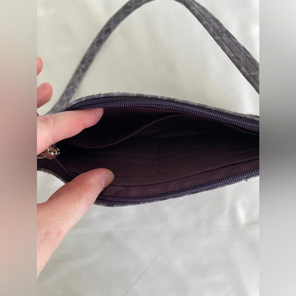 Nicole by Nicole Miller Purple Snakeskin Print Wristlet/Clutch - Picture 8 of 9